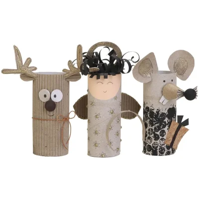 Natürliche Weihnachtsfiguren aus Papprollen - Inspirationen: Natürliche Weihnachtsfiguren aus Papprollen