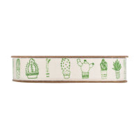 Bright decoration ribbon with green cactus, self...