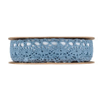 Self adhesive cotton lace dark blue, 2 cm, 5 m roll