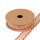 Jute ribbon natural, red embroidered edges, 5 m, 25 mm