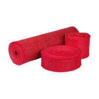 Jute ribbon Red, 5 cm, 8 cm or 30 cm wide, solid quality