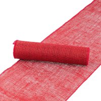 Decorative jute ribbon, red, 30 cm, 5 m roll, runner,...