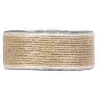 Jute ribbon with white edge, 12 meter roll, various widths