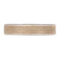 Jute ribbon with white edge, 12 meter roll, various widths