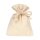 Cotton bag with drawstring, natural,  7 x 10 cm