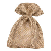 Gift bag with cord, natural jute, 9 x 12 cm