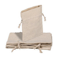 Cotton bag with drawstring, 12 x 17 cm, natural