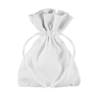 Cotton bag with drawstring, 12 x 17 cm, white