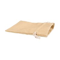 Beige cotton bag with light drawstring, 9 x 12 cm, fabric bag, gift bag