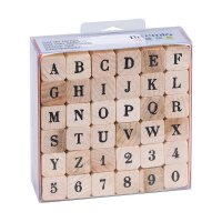 Holzstempel, Buchstabenstempel: Großbuchstaben und Zahlen - 36 Teile