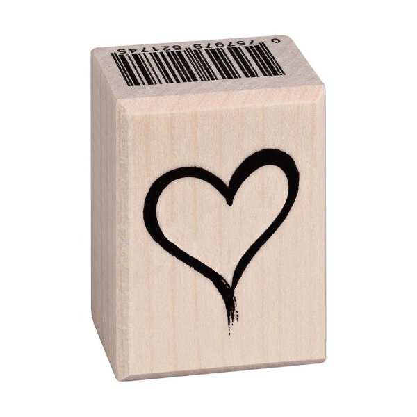 Wooden stamp heart calligraphy 25 x 35 mm for all stamp colours
