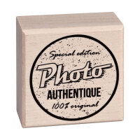 Wooden stamp Photo authentique 45 x 45 mm