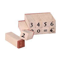 Wooden stamp set, 12 pieces, numerals