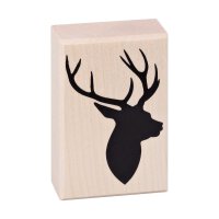 Wooden stamp stag head 45 x 70 mm