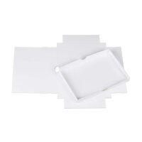 Folding box 15.2 x 21.4 x 2.5 cm, white, with lid, cardboard - 10 boxes/set