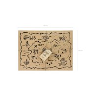 Placemats Pirate Party, 40 x 30 cm, treasure map, 30 pieces
