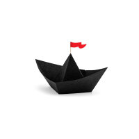 6 Pirate boats, kraft cardboard, black, 10 x 14 cm,...