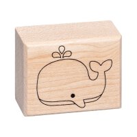 Wooden stamp whale 37 x 47 mm, contour stamp