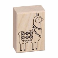 Wooden stamp alpaca 37 x 53 mm, contour stamp
