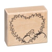 Wooden stamp heart love story 50 x 60 mm, contour stamp