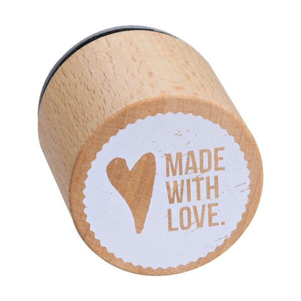 Holzstempel "Made with Love" 33 x 33 mm, Woodies