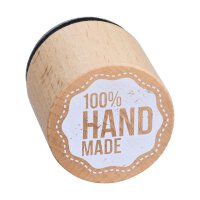 Holzstempel "100% Hand made" 33 x 33 mm, Woodies