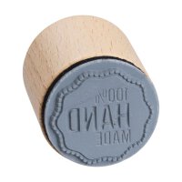 Wooden stamp "100% Hand made"  33 x 33 mm, Woodies