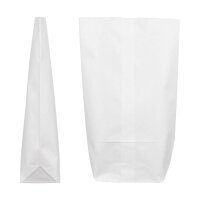 Paper bag, kraft paper, white, 14 x 22 cm (ca. 0,5 l)