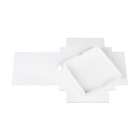 Folding box 22 x 22 x 3 cm, white, with lid, cardboard - 10 boxes/set