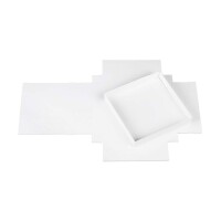 Folding box 22 x 22 x 3 cm, white, with lid, cardboard - 10 boxes/set