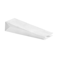 Block bottom bag 70 x 205 x 40 mm, white, kraft paper ribbed, two-ply without window