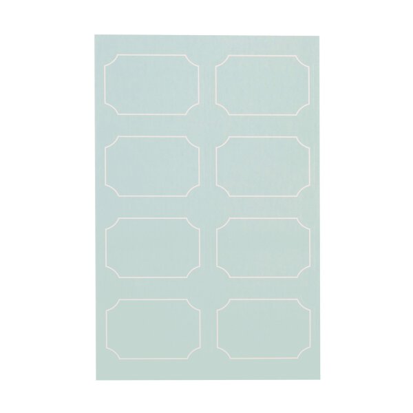 Klebeetiketten 30 x 45 mm, Hellblau mit weißer Kontur, Namensschild, selbstklebend - 48 Stück/Pack