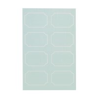 48 stickers self-adhesive, sky blue with white contour,...