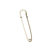 Safety pin 9 cm, cream, metal wrapped with wool yarn - 6...