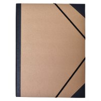 Drawing folder, A3, kraft cardboard, with elastic bands, corner tensioner