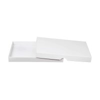 Faltschachtel 13,6 x 19,6 x 2 cm, Weiß, mit Deckel, Karton - 10er Set