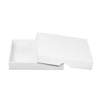 Faltschachtel 12,8 x 12,8 x 2,0 cm, Weiß, mit Deckel, Karton - 10er Set