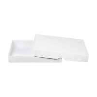 Faltschachtel 13,6 x 18,6 x 2,5 cm, Weiß, mit Deckel, Karton - 10er Set