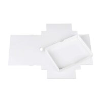 Faltschachtel 13,6 x 18,6 x 2,5 cm, Weiß, mit Deckel, Karton - 10er Set