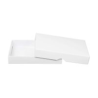 Faltschachtel 11,5 x 15,5 x 2,5 cm, Weiß, mit Deckel, Karton - 10er Set