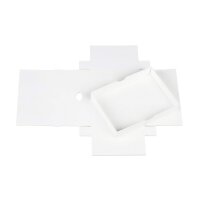 Faltschachtel 11,5 x 15,5 x 2,5 cm, Weiß, mit Deckel, Karton - 10er Set