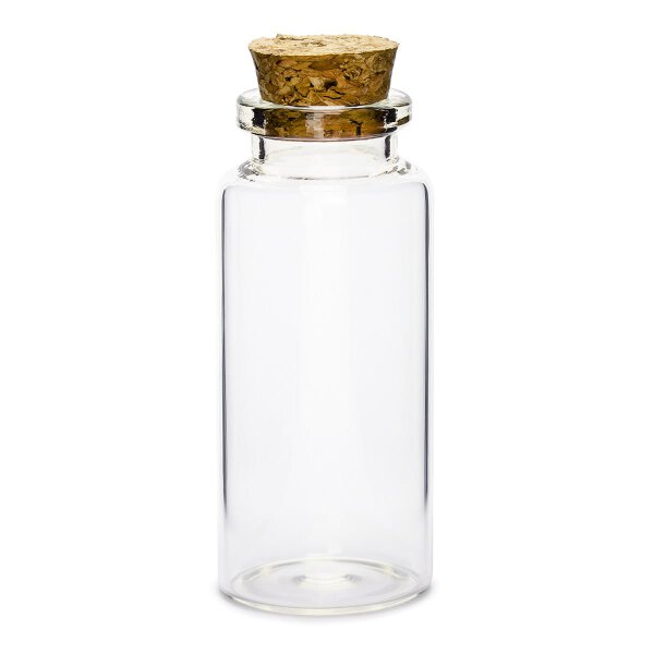 Mini Glasfläschchen mit Korken, 7,5 cm, ca. 20 ml - 12er Pack