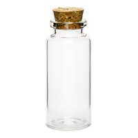 Mini Glasfläschchen mit Korken, 7,5 cm, ca. 20 ml -...