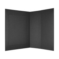 Fotomappe 15,6 x 21,5 cm mit Passepartout und Einstecktasche, Schwarz, Weiß oder Braun - 10 Stück/Pack