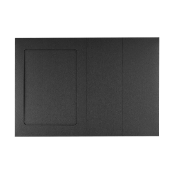 Photo folder 15,6 x 21,5 cm with passepartout and pocket, black - 10 pcs/pack