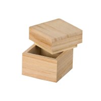 Holzbox 50 x 50 x 50 mm, mit Deckel, Holzschachtel,...