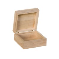 Wooden box 100 x 100 x 50 mm, hinged lid and magnetic...