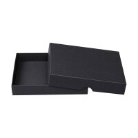 Folding box 15.5 x 15.5 x 2.5 cm, black, with lid,...