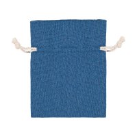 Blue cotton bag with light drawstring, 9 x 12 cm, cloth bag, gift bag