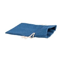 Blue cotton bag with light drawstring, 9 x 12 cm, cloth bag, gift bag